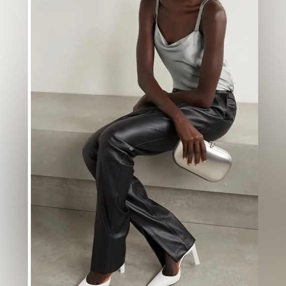 NWT CAMI NYC Felicity Crystal-Embellished Silk-Blend Charmeuse Camisole - Silver - Picture 3 of 12